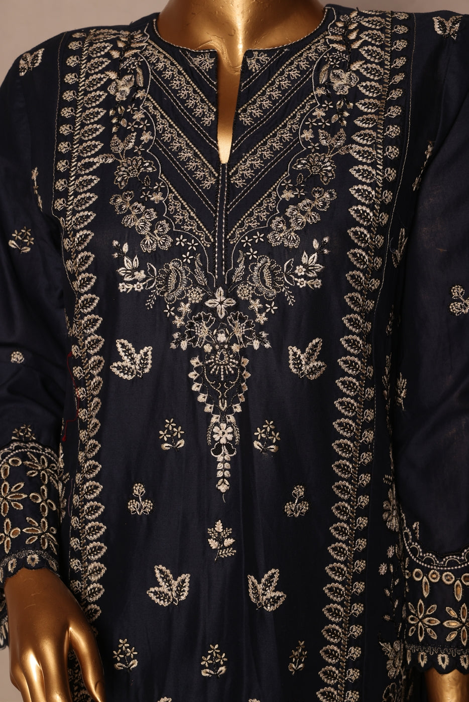 BinSaeedfabric 3 Piece Unstitched Fabrics Embroidered Chikankari Suit Luxury Collection