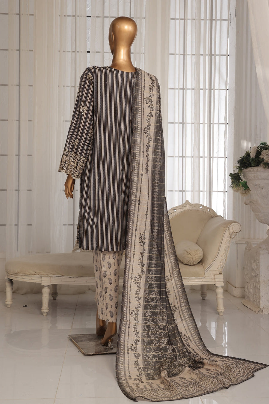 Bin Saeed Fabrics Chikankari Suit Embroidered
