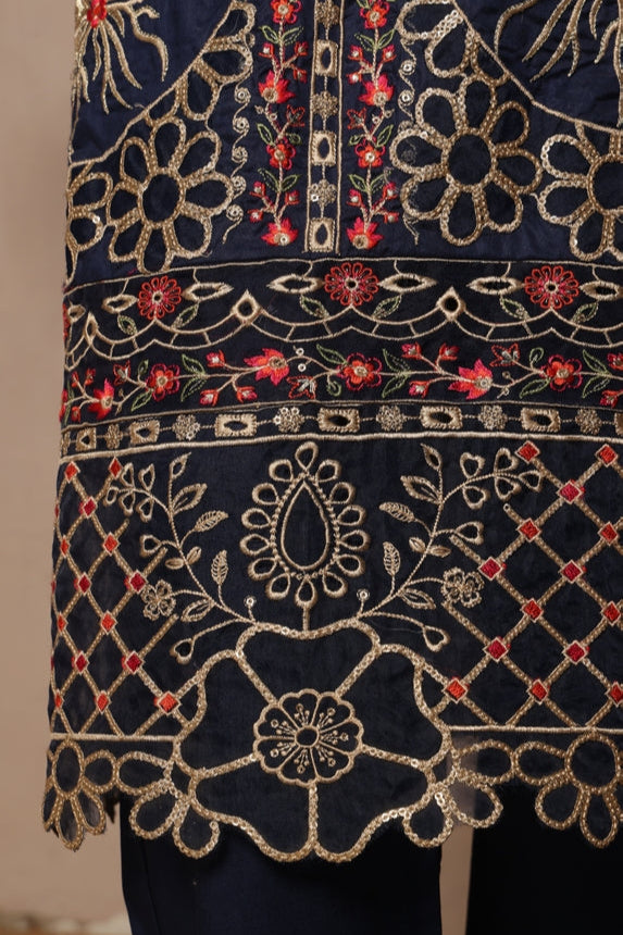 BinSaeedfabric 3 Piece Unstitched Fabrics Embroidered Chikankari Suit Luxury Collection