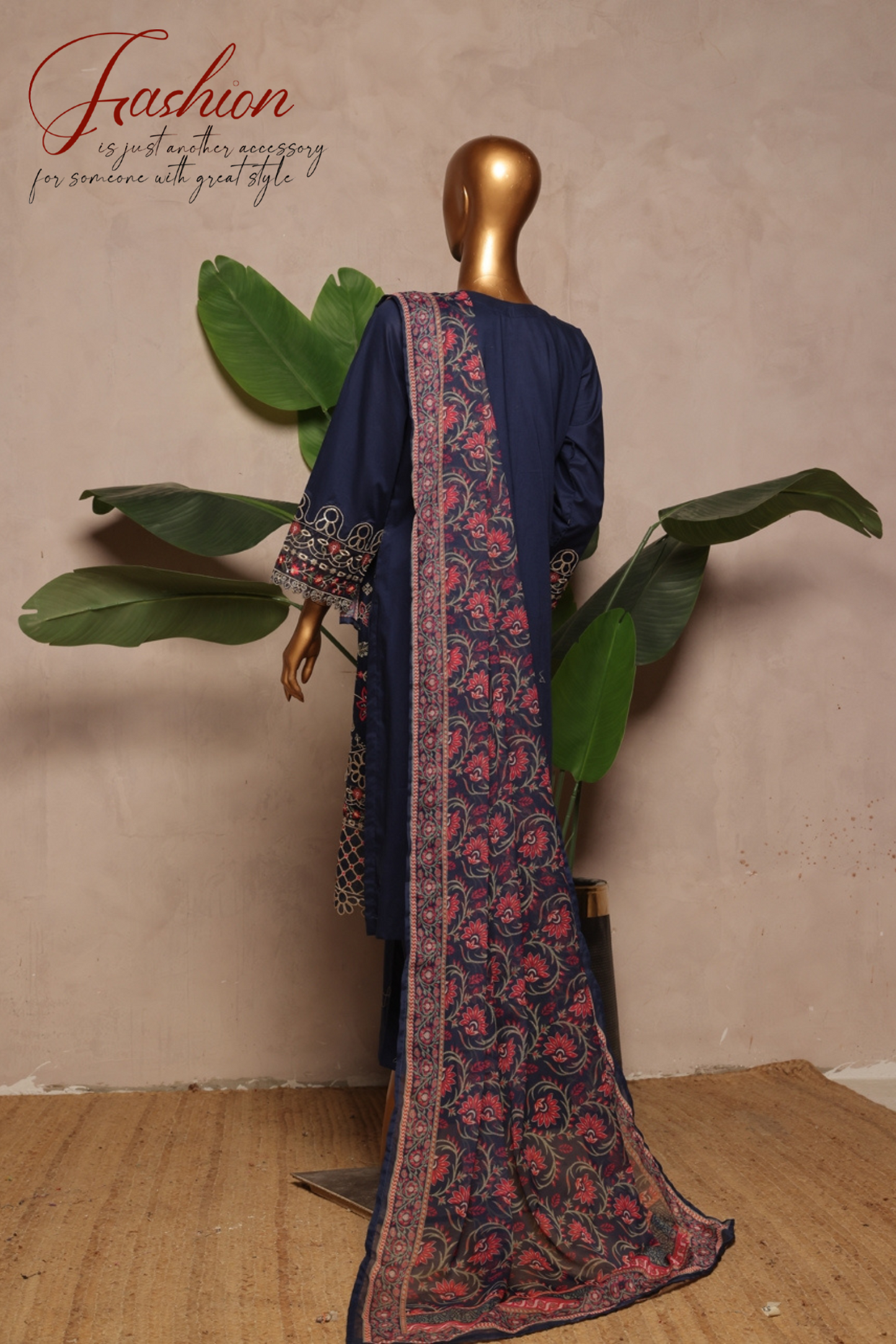 Bin Saeed Fabrics Chikankari Suit Embroidered