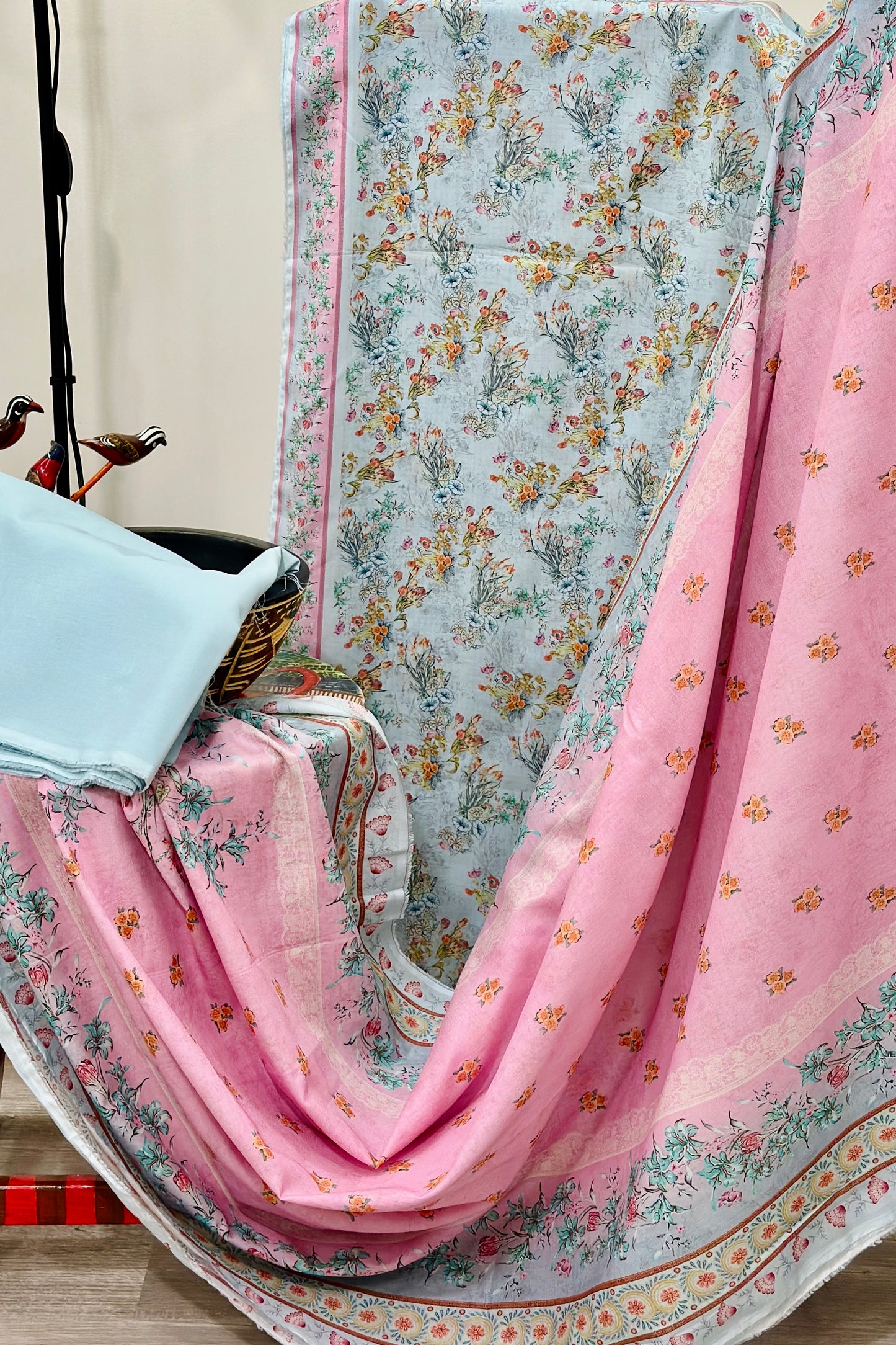 Bin Saeed Fabrics 3 Piece Unstitched Price Lawn Embroidered Suit