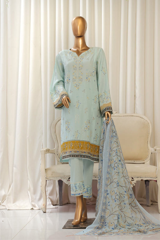 Bin Saeed Fabrics 3 Piece Unstitched Price Lawn Embroidered Suit