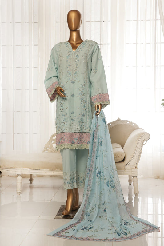 Bin Saeed Fabrics 3 Piece Unstitched Price Lawn Embroidered Suit