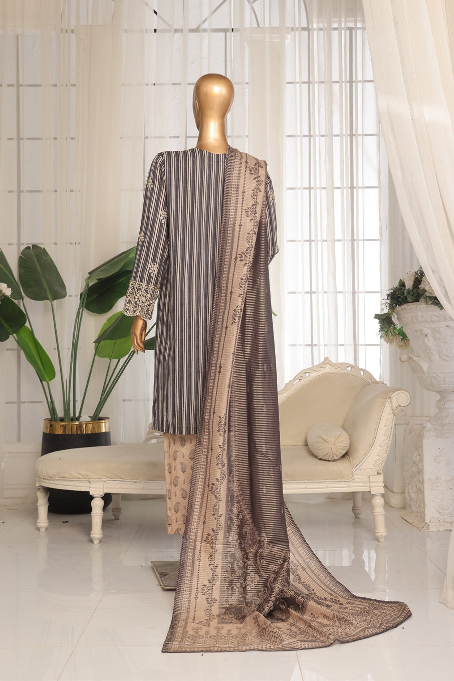 Bin Saeed Fabrics Chikankari Suit Embroidered
