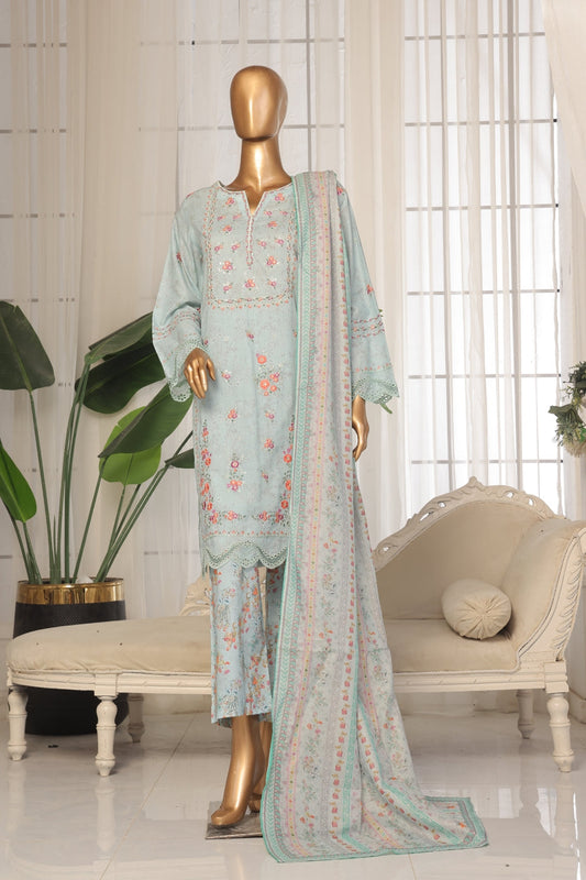 Bin Saeed Lawn 3 Piece Stitched Price Embroidered