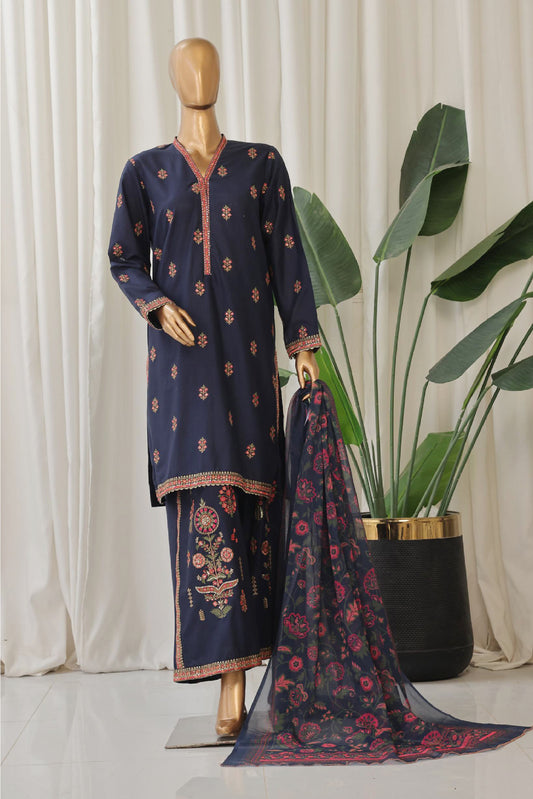 Bin Saeed Fabrics 3 Piece Unstitched Price Lawn Embroidered Suit