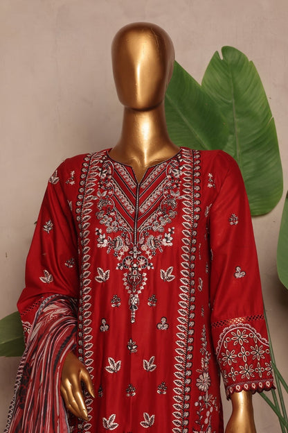 BinSaeedfabric 3 Piece Unstitched Fabrics Embroidered Chikankari Suit Luxury Collection