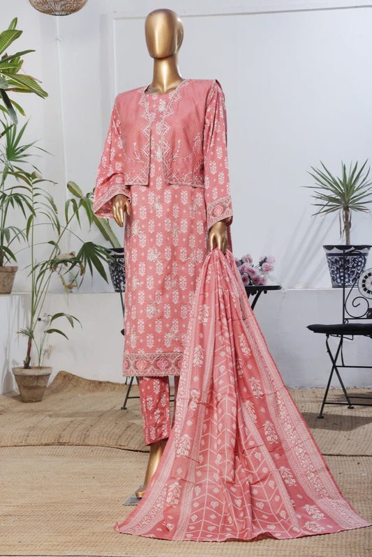 BinSaeedfabric 3 Piece Unstitched Fabrics Embroidered Chikankari Suit Luxury Collection