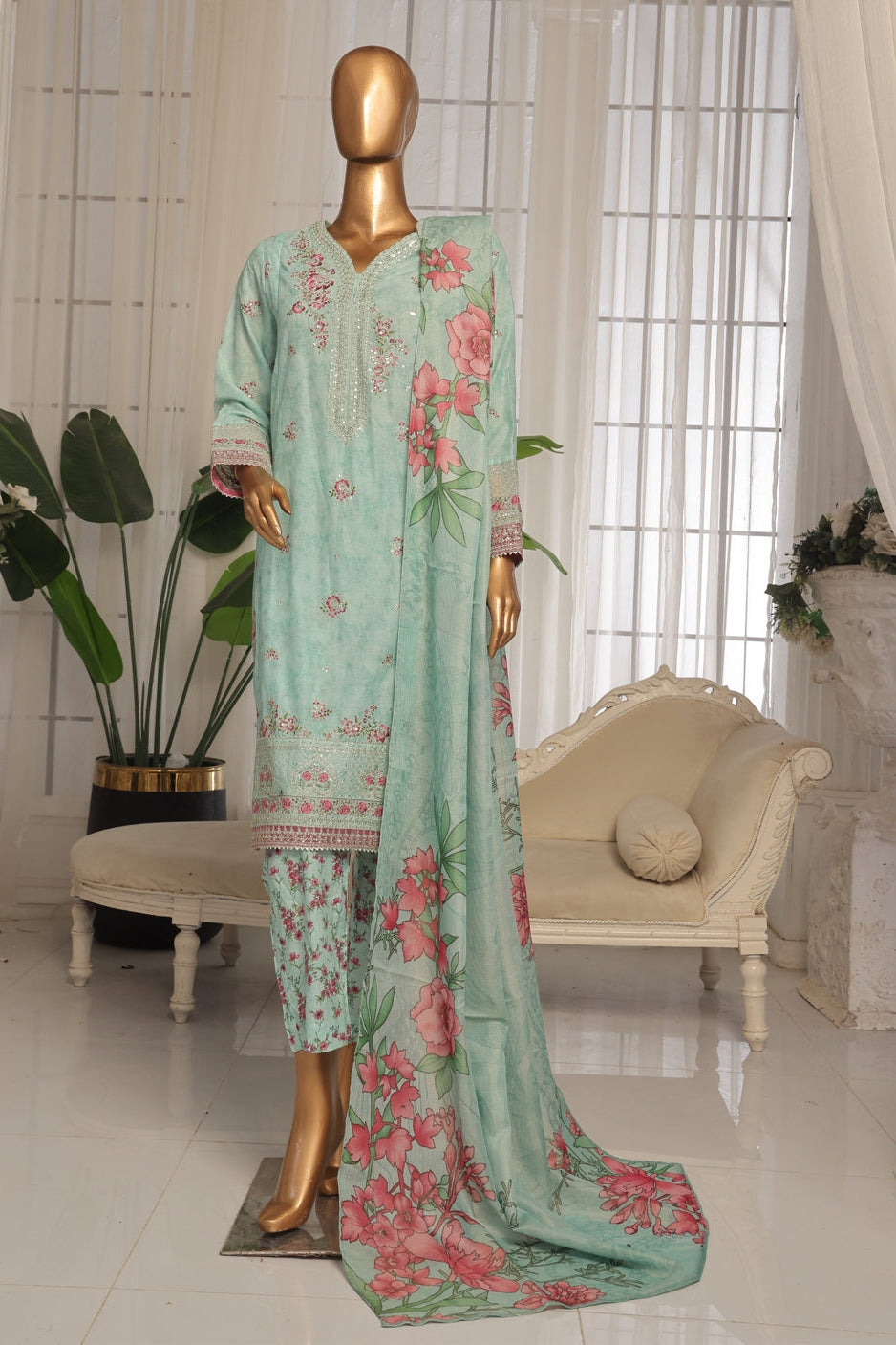 Bin Saeed Lawn 3 Piece Stitched Price Embroidered
