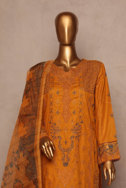 BinSaeedfabric 3 Piece Unstitched Fabrics Embroidered Chikankari Suit Luxury Collection