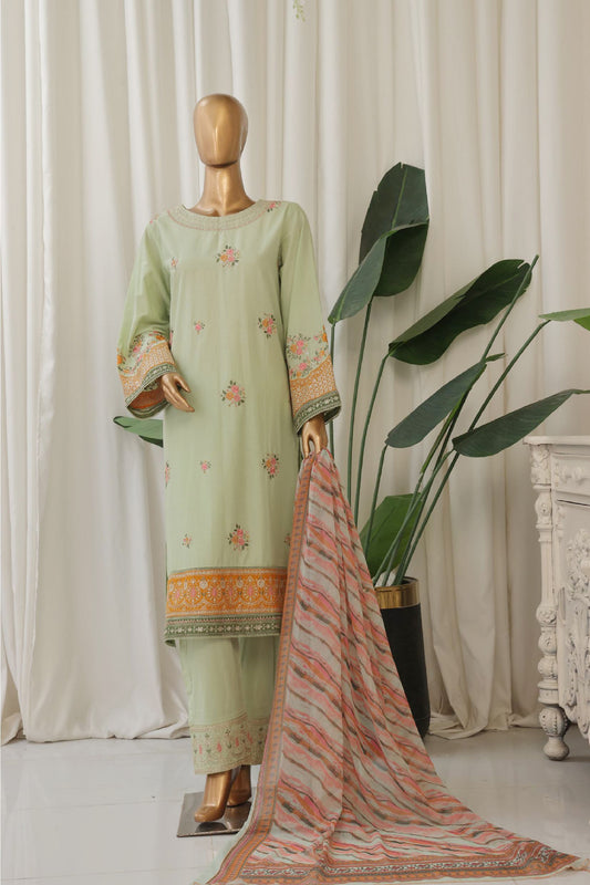 Bin Saeed Fabrics 3 Piece Unstitched Price Lawn Embroidered Suit