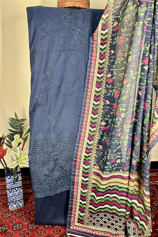 Bin Saeed Fabrics 3 Piece Unstitched Price Lawn Embroidered Suit
