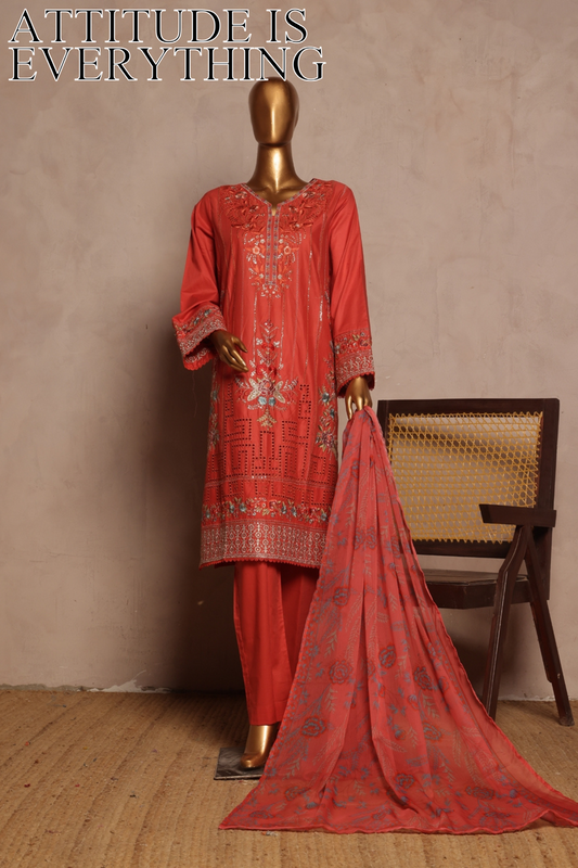 Bin Saeed Fabrics Chikankari Suit Embroidered
