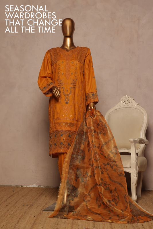 Bin Saeed Fabrics Chikankari Suit Embroidered