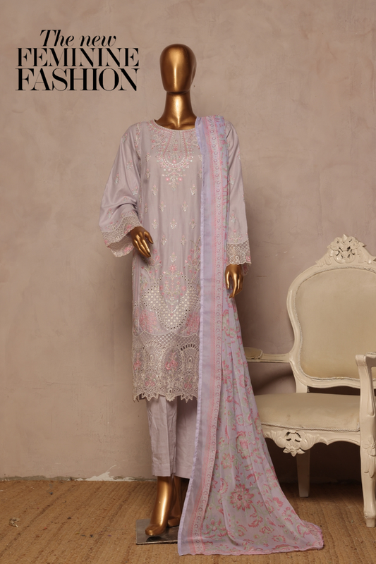 Bin Saeed Fabrics Chikankari Suit Embroidered