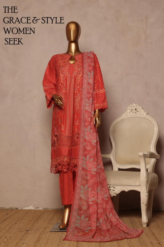 Bin Saeed Fabrics Chikankari Suit Embroidered