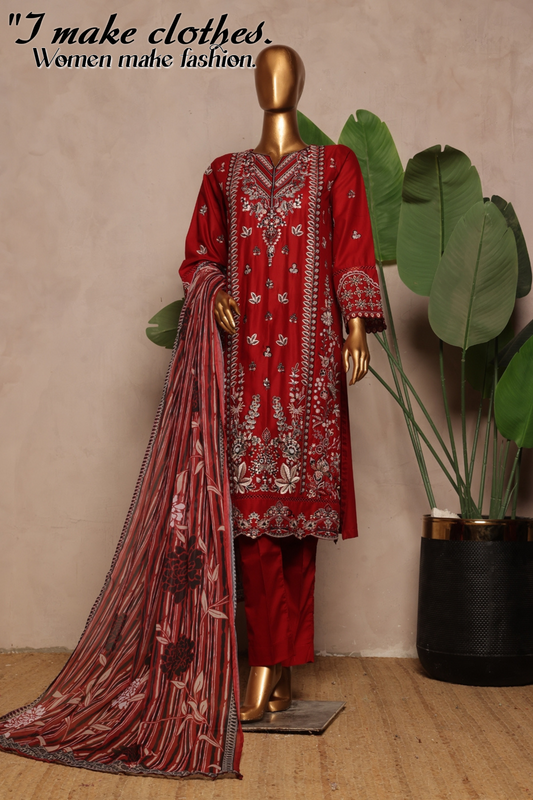 Bin Saeed Fabrics Chikankari Suit Embroidered