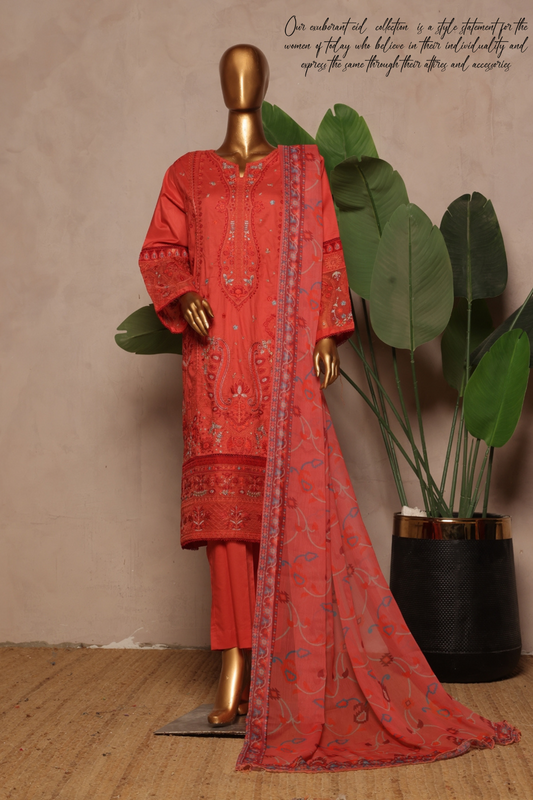 Bin Saeed Fabrics Chikankari Suit Embroidered