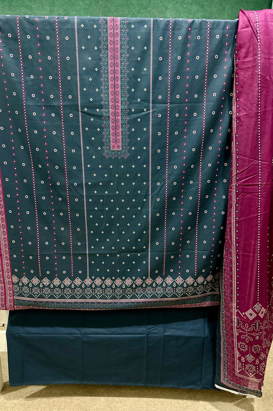 The 3806 - Bin Saeed Lawn 3 Piece Unstitched Digital Printed Fabric