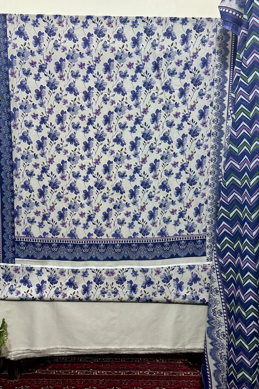 The 3859 - Bin Saeed Lawn 3 Piece Unstitched Digital Printed Fabric