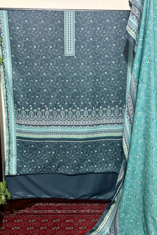 The 3873 - Bin Saeed Lawn 3 Piece Unstitched Digital Printed Fabric