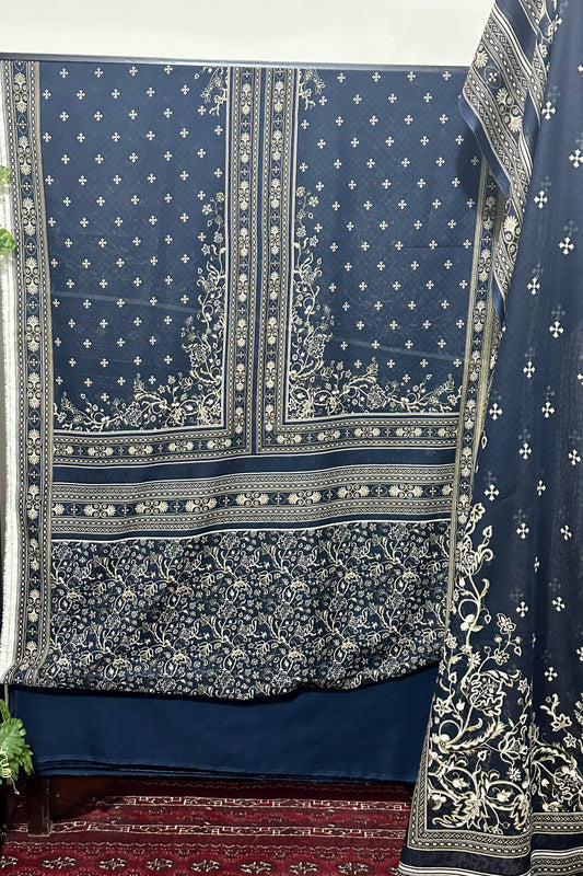 The 3878 - Bin Saeed Lawn 3 Piece Unstitched Printed Fabric