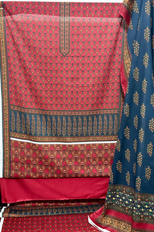 The 3926 - Bin Saeed Lawn 3 Piece Unstitched Digital Printed Fabric