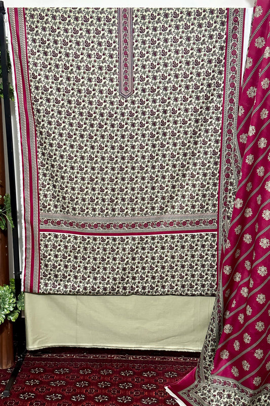 The 3831 - Bin Saeed Lawn 3 Piece Unstitched Digital Printed Fabric