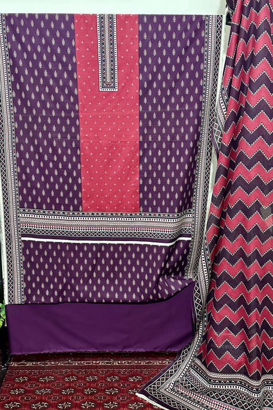 The 3942 - Bin Saeed Lawn 3 Piece Unstitched Digital Printed Fabric