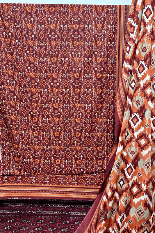 The 4057 - Bin Saeed Lawn 3 Piece Unstitched Digital Printed Fabric