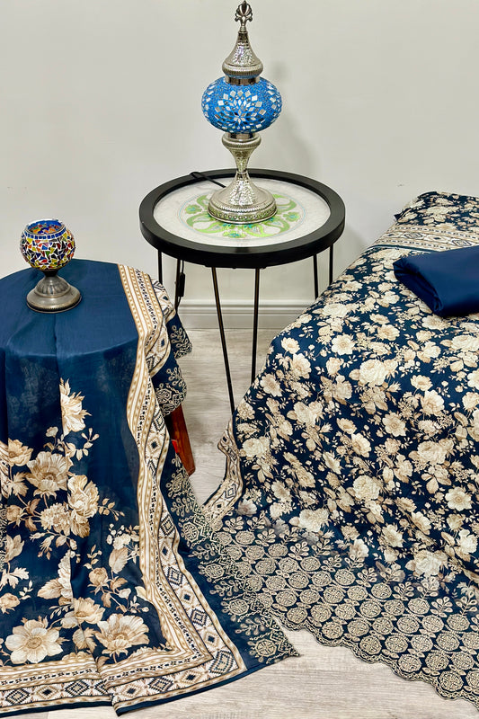 Bin Saeed Lawn 3 Piece Unstitched Price Chikankari Suit