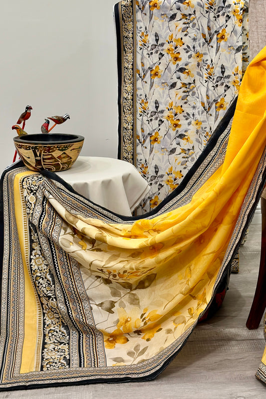 Bin Saeed Lawn 3 Piece Unstitched Price Chikankari Suit