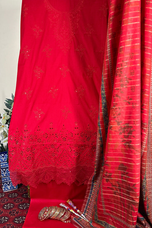 Bin Saeed Lawn 3 Piece Unstitched Price Chikankari Suit