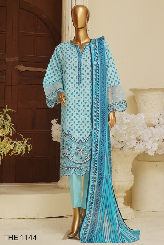 Bin Saeed Fabrics Chikankari Suit Embroidered