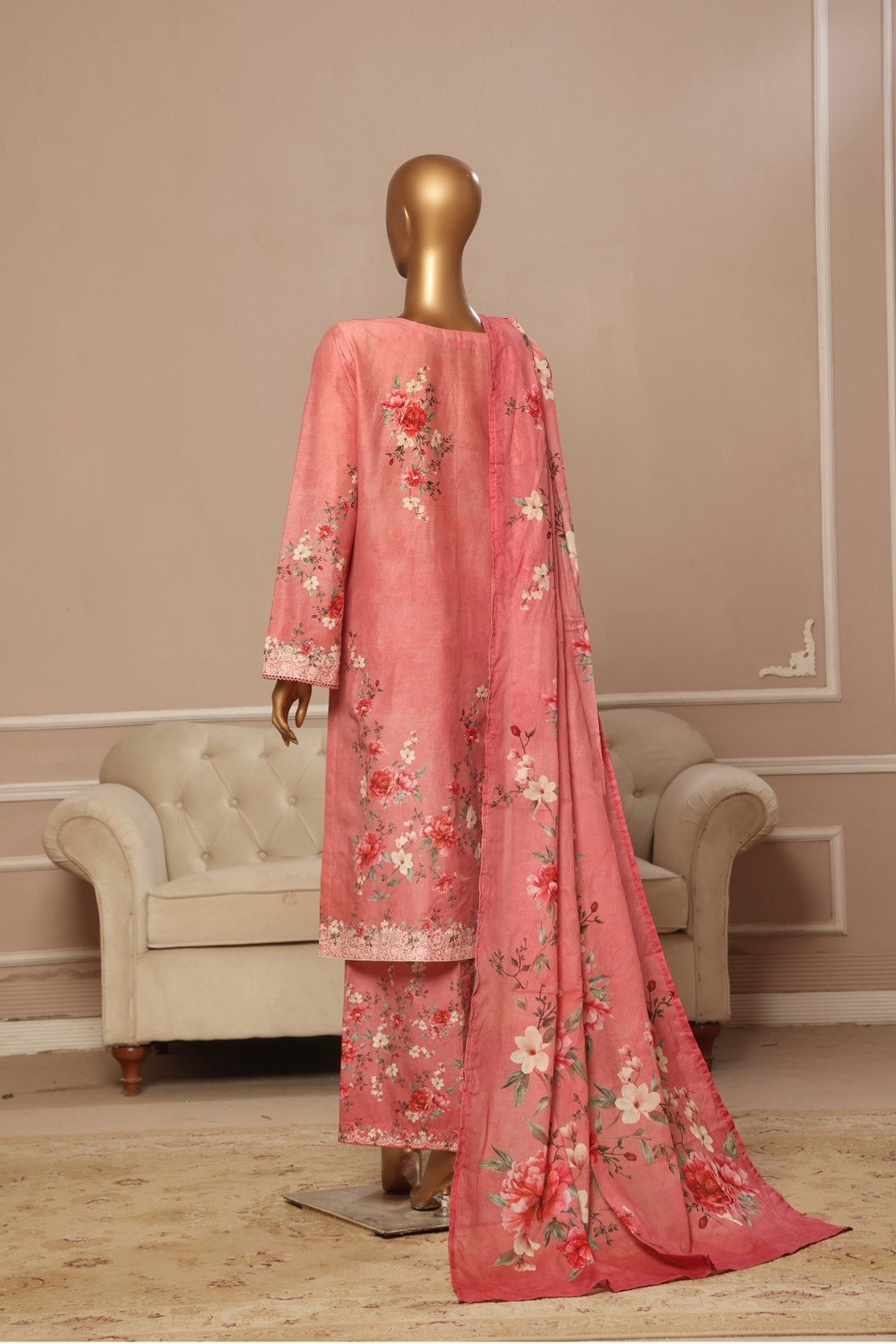 Bin Saeed Fabrics Chikankari Suit Embroidered