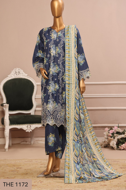 Bin Saeed Lawn Chikankari Suit Embroidered