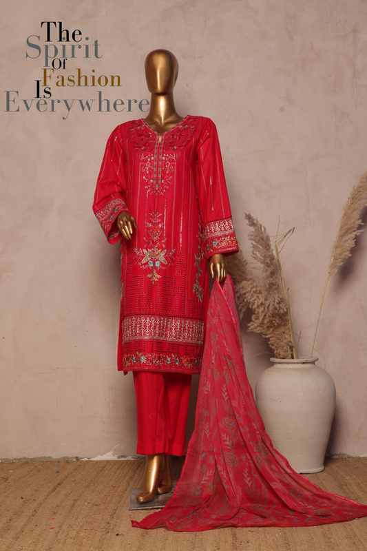 Bin Saeed Fabrics Chikankari Suit Embroidered