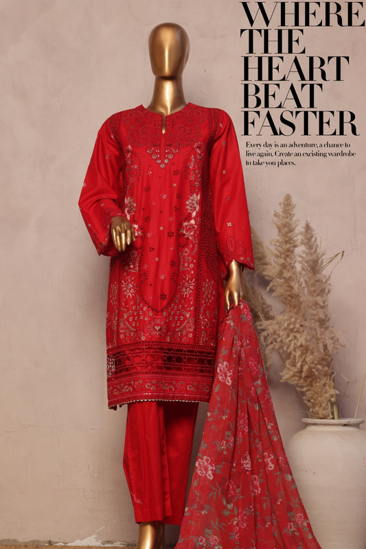 Bin Saeed Fabrics Chikankari Suit Embroidered