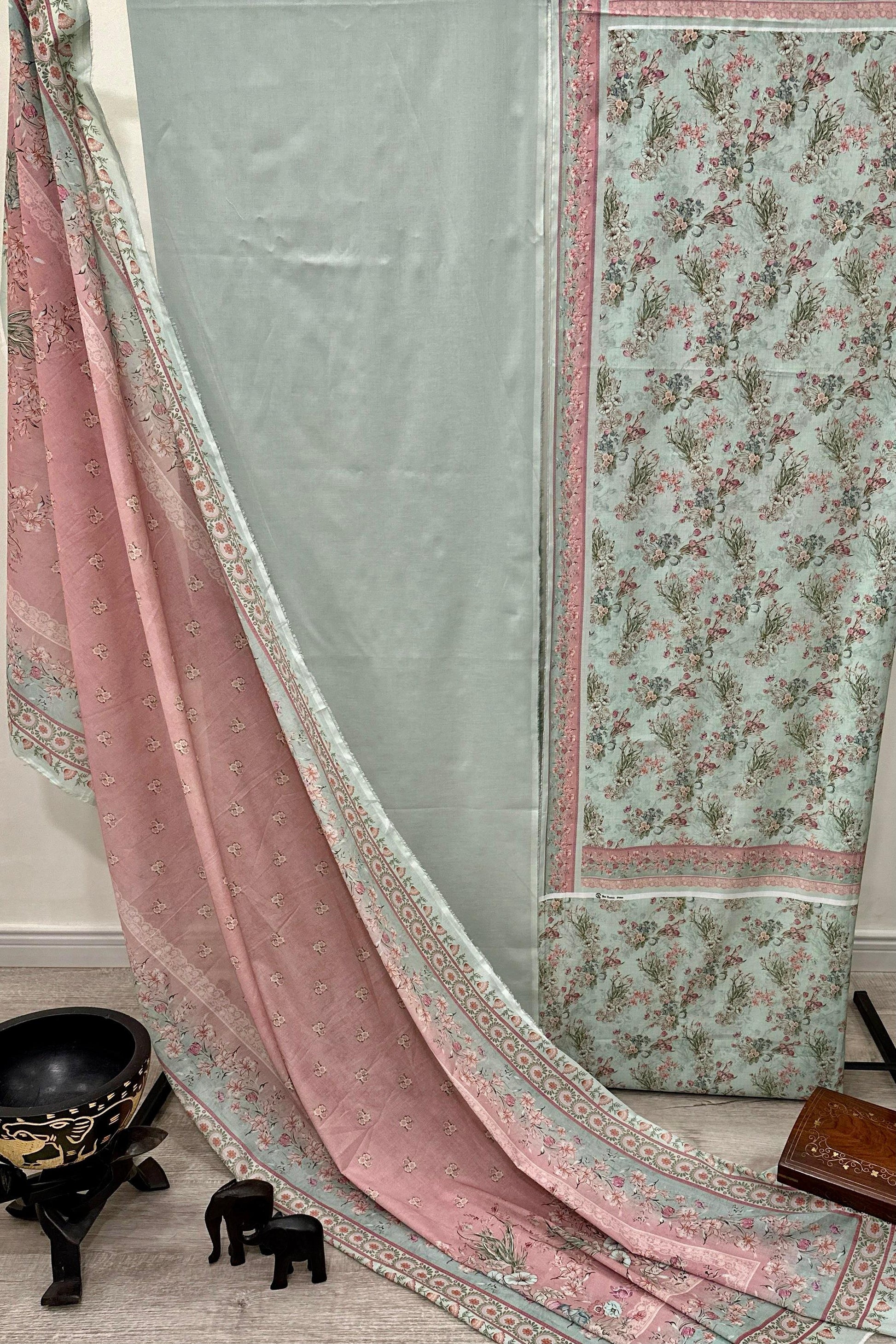 Bin Saeed Lawn 3 Piece Unstitched Price Chikankari Suit