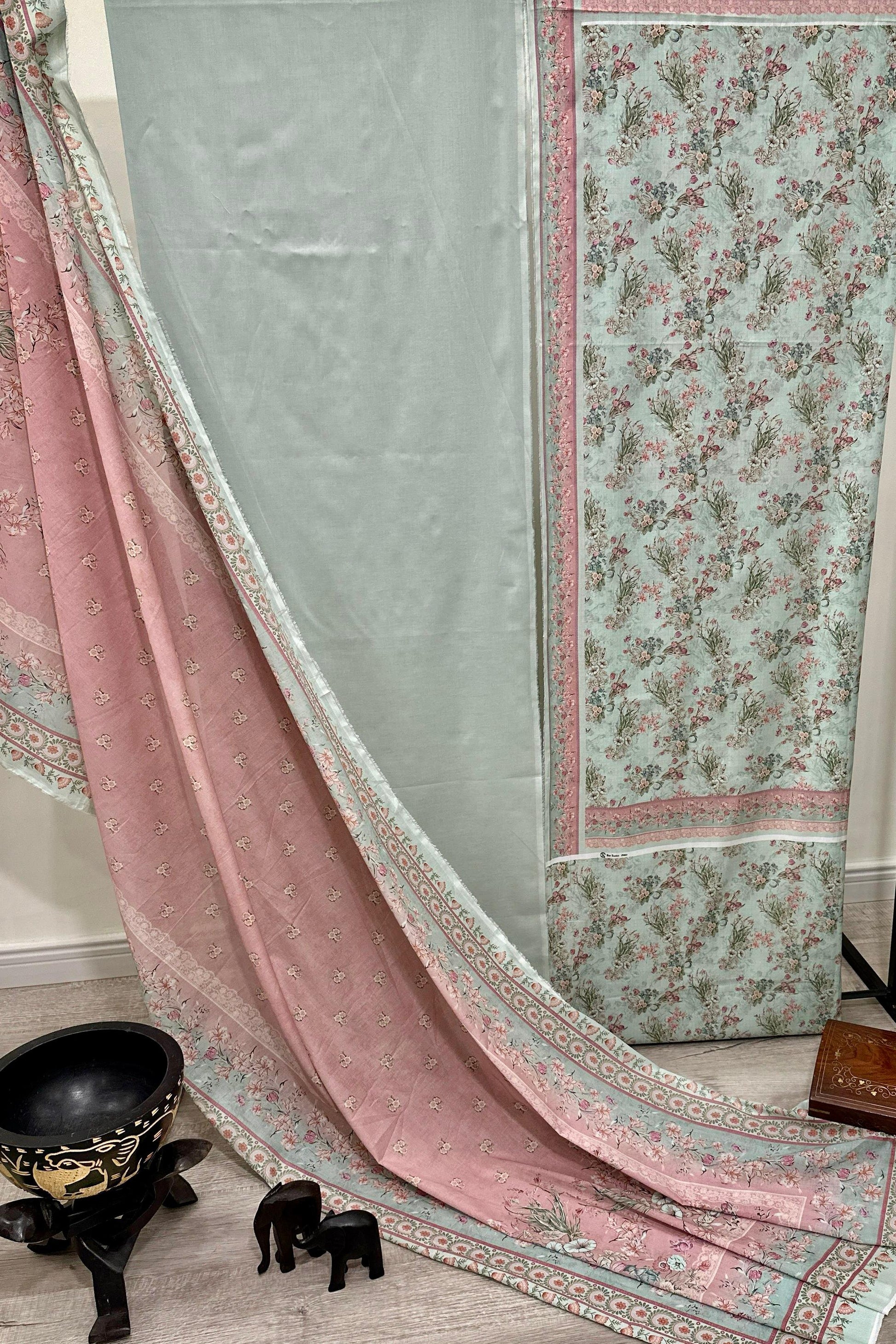 BinSaeedfabric 3 piece unstitched lawn